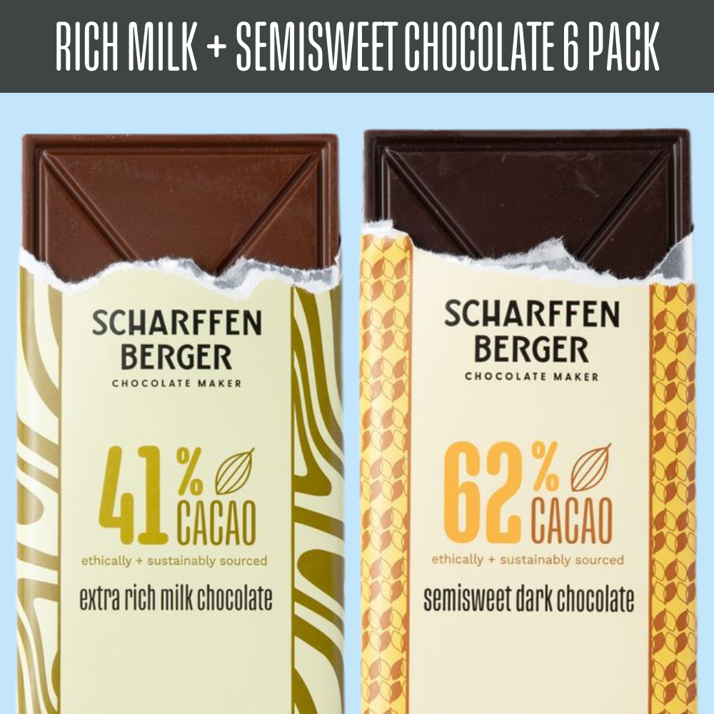 Rich Milk & Semisweet Chocolate Bar 6 Pack