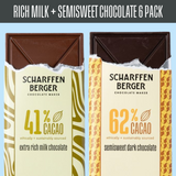 Rich Milk & Semisweet Bar 6 Pack Gift Box