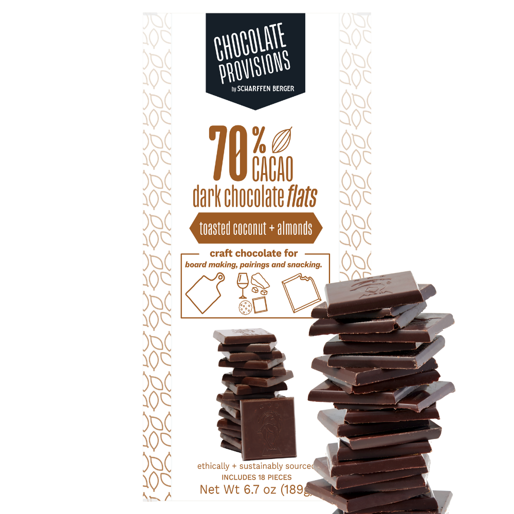Chocolate Provisions - 70% Dark Chocolate + Toasted Coconut + Almond Flats