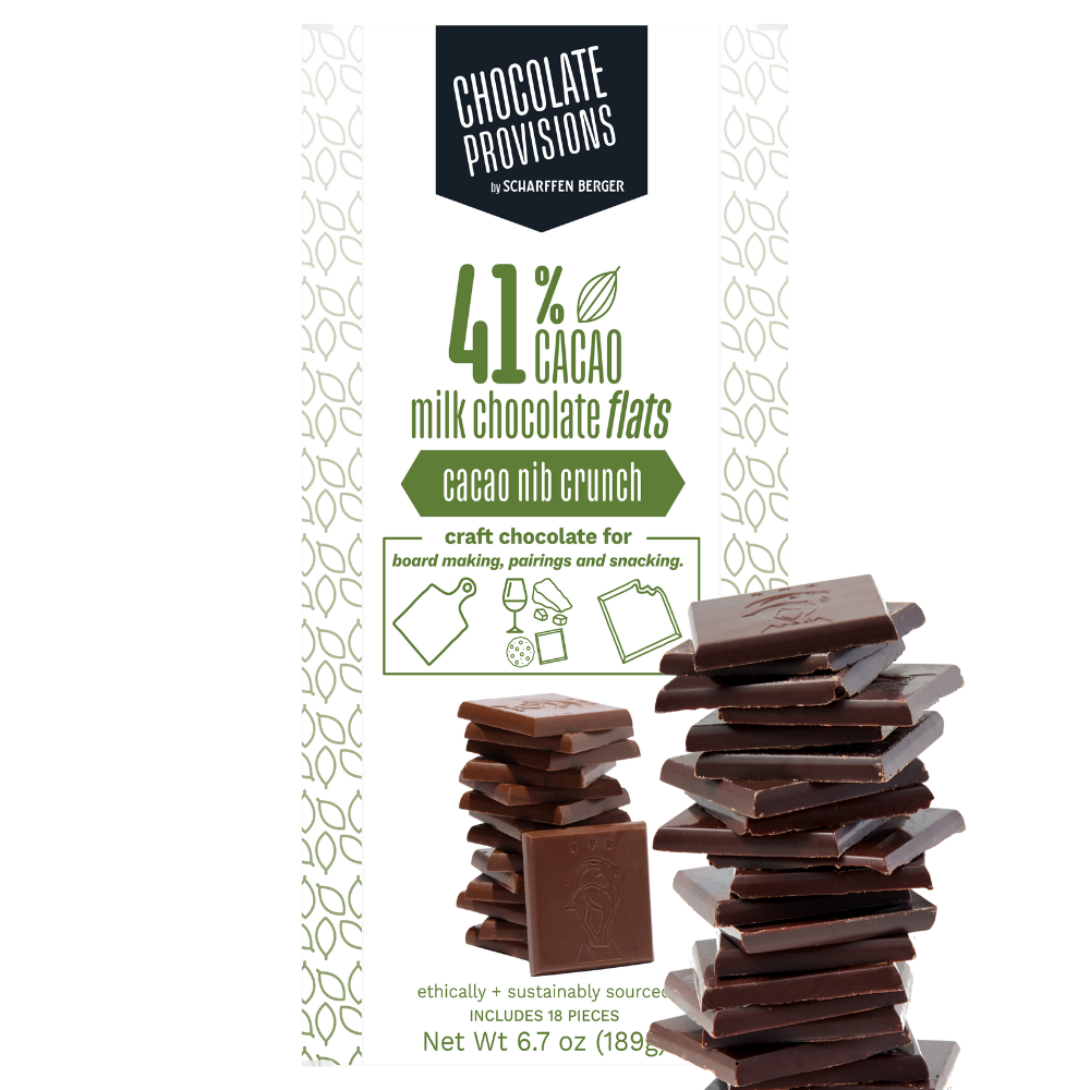 Chocolate Provisions - 41% Cacao Milk Chocolate + Cacao Nibs Flats